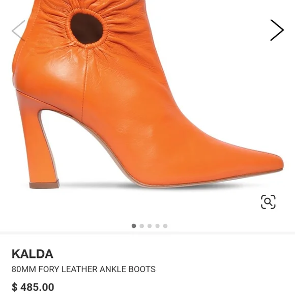 Kalda 80mm Fory Leather Ankle Boots Orange - Picture 10 of 10